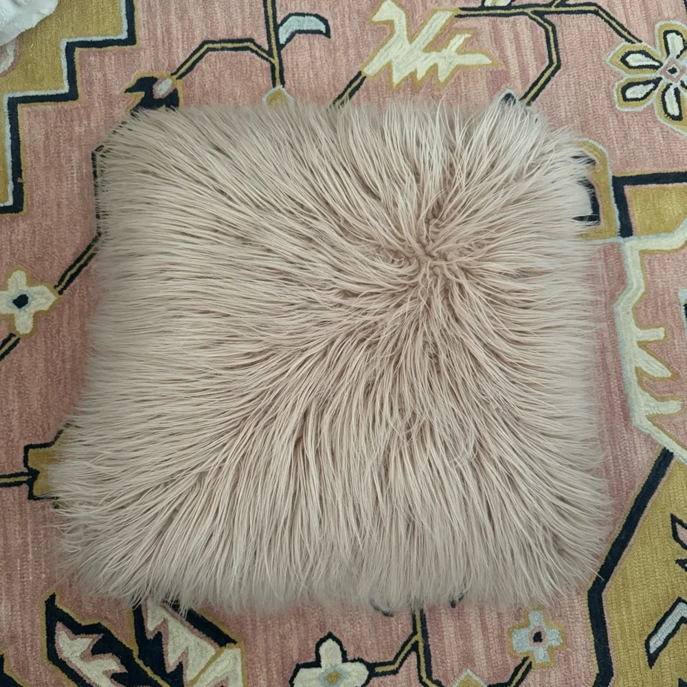 Oversize Faux Fur Square Throw Pillow